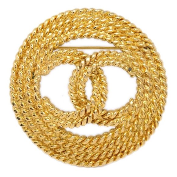 Chanel Medallion Brooch Pin Gold 28 121306 - Picture 1 of 8